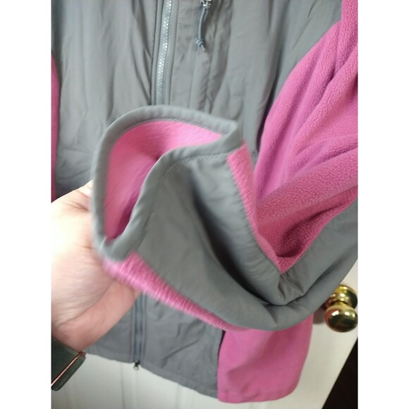 Woman Within L Fleece/Nylon Jacket Adjustable Waist Full Zip Pockets - Picture 6 of 9
